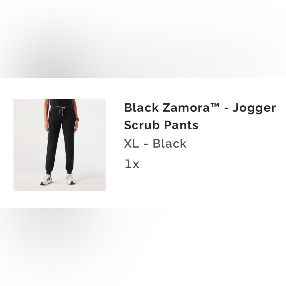 Figs Women's Scrub Set - Casma Top XL / Zamora Jogger XL - BLACK - Picture 6 of 16